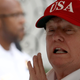 President Donald Trump shouts to reporters while returning to the White House on June 7, 2019, in Washington, DC.